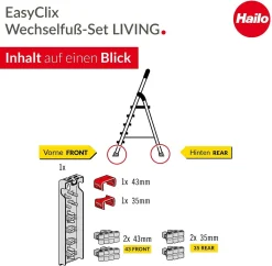 Hailo Leiter-Wechselfuß-Set EasyClix Living Größe L 9947-001 -Garten- & Gewächshäuser Geschäft a2de3c8fa8473b00bbafebcb0b10e000