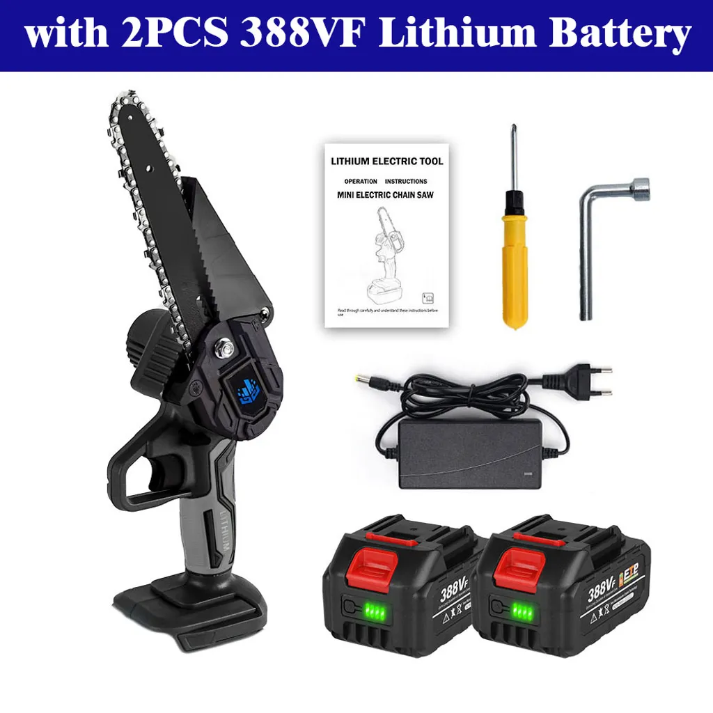 Yofidra 6 Zoll Elektrokettensägen Garten Handkettensäge Mit 2 Akkus Und 4 Ketten 2 Yofidra 6 Zoll Elektrokettensägen Garten Handkettensäge Mit 2 Akkus Und 4 Ketten – Bild 2