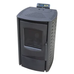 Nemaxx P6 Pelletofen Pelletkamin Pelletkaminofen 6 KW Kaminofen Heizofen Pellet Ofen Kamin Pelletheizung Heizung - Schwarz - WiFi-Ready