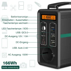 BEAUDENS 150W Tragbare Power Station 166Wh/52000mAh Solar Generator Solargenerator Stromerzeuger Mit 100W Solarpanels Solaranlagen Solarladegerät Solarzelle Solarbox Akku Ladegerät Powerbank Typ-C/USB Für Notstrom/Camping/Wohnmobile/zu Hause/ Reise CPAP Emergency 27 BEAUDENS 150W Tragbare Power Station 166Wh/52000mAh Solar Generator Solargenerator Stromerzeuger Mit 100W Solarpanels Solaranlagen Solarladegerät Solarzelle Solarbox Akku Ladegerät Powerbank Typ-C/USB Für Notstrom/Camping/Wohnmobile/zu Hause/ Reise CPAP Emergency -Garten- & Gewächshäuser Geschäft a3852898f91f2b5cfcb227f58ec43c9e 1
