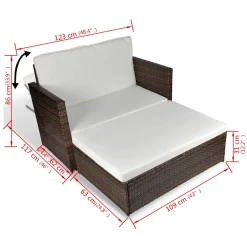 VidaXL Gartensofa Poly Rattan Braun -Garten- & Gewächshäuser Geschäft a3889a18ae35d6ba9f92de93f19f082d