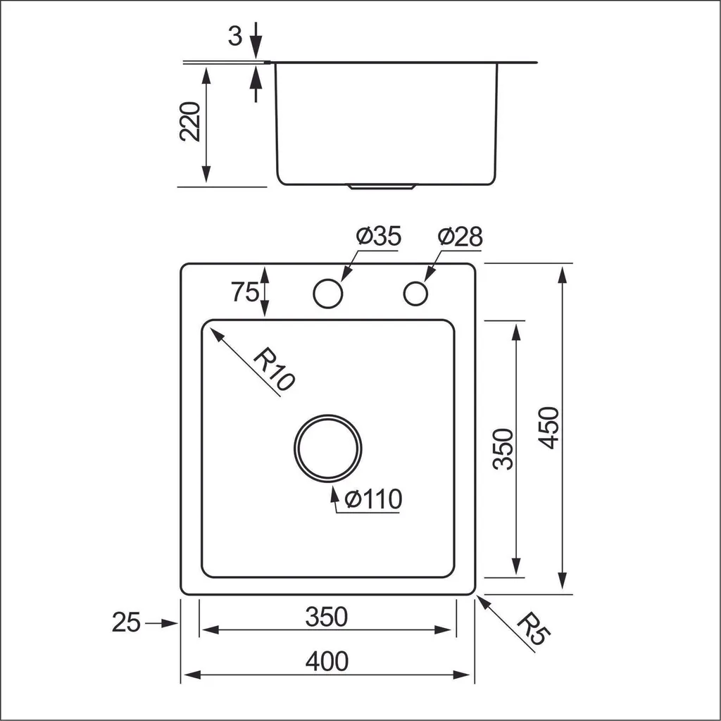 CECIPA Edelstahl Küchenspüle Spülbecken Einbauspüle, Mit Ablaufgarnitur Set,40x45cm 11 CECIPA Edelstahl Küchenspüle Spülbecken Einbauspüle, Mit Ablaufgarnitur Set,40x45cm – Bild 11