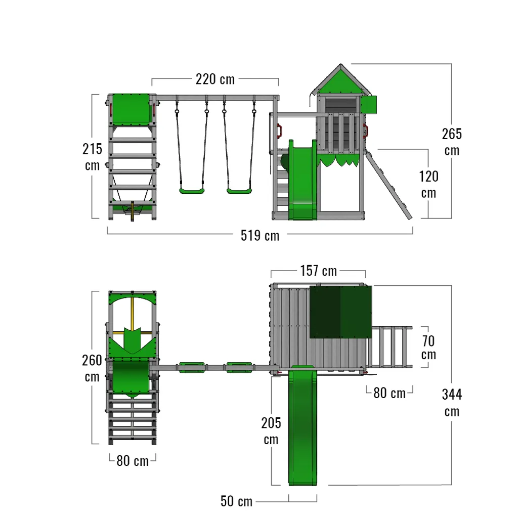 Wickey FATMOOSE Spielturm Klettergerüst JazzyJungle Mit Schaukel SurfSwing & Rutsche, Spielhaus Mit Sandkasten, Leiter & Spiel-Zubehör - Apfelgrün 5 Wickey FATMOOSE Spielturm Klettergerüst JazzyJungle Mit Schaukel SurfSwing & Rutsche, Spielhaus Mit Sandkasten, Leiter & Spiel-Zubehör - Apfelgrün – Bild 5