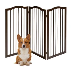 COSTWAY Absperrgitter Hunde, Schutzgitter Kieferholz Flexibel, Treppengitter Hundeabsperrgitter Tuerschutzgitter