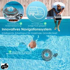 KESSER® Poolroboter Poolreiniger Akku Aqua-9000 Inkl. Transporttasche Pool Roboter Für Bis 80m² Pools, Li-Ion Akku Max. 75 Min, Kabellos Poolsauger Bodenreinigung Vollautomatisch Bodensauger, Farbe:Anthrazit 27 KESSER® Poolroboter Poolreiniger Akku Aqua-9000 Inkl. Transporttasche Pool Roboter Für Bis 80m² Pools, Li-Ion Akku Max. 75 Min, Kabellos Poolsauger Bodenreinigung Vollautomatisch Bodensauger, Farbe:Anthrazit -Garten- & Gewächshäuser Geschäft a3c435c50481eba099e354756db20f2b