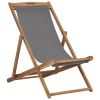 VidaXL Strandstuhl Klappbar Massivholz Teak Grau