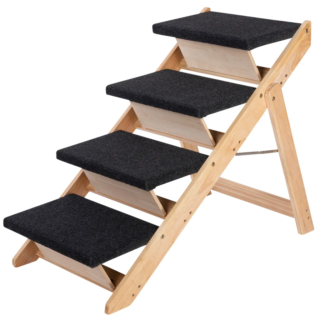 ONVAYA® Haustiertreppe | 4 Stufen | Treppe Für Hunde Und Katzen Aus Echtholz | Klappbar | 2 In 1 Treppe Und Rampe | Rutschfest 1 ONVAYA® Haustiertreppe | 4 Stufen | Treppe Für Hunde Und Katzen Aus Echtholz | Klappbar | 2 In 1 Treppe Und Rampe | Rutschfest