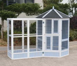 Dehner Vogelgehege Santorini, 60 X 116,4 X 136 Cm, Holz/Metall, Weiß/blau -Garten- & Gewächshäuser Geschäft a41817d521e5aae38ca066e354865094