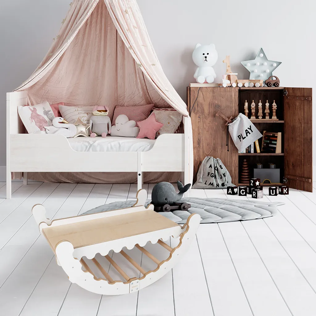 MAMOI® Kletterbogen Mit Rutsche, Kletterdreieck, Baby Klettern, Regenbogenwippe Aus Holz, Holzbogen Für Kinder, Rutschbrett Für Spielplatz, Klettergerüst Indoor Ab 1/2/3 Jahre 5 MAMOI® Kletterbogen Mit Rutsche, Kletterdreieck, Baby Klettern, Regenbogenwippe Aus Holz, Holzbogen Für Kinder, Rutschbrett Für Spielplatz, Klettergerüst Indoor Ab 1/2/3 Jahre – Bild 5