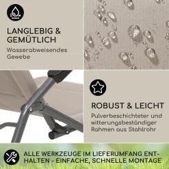 Blumfeldt Liegestuhl, Polyester Sonnenliege, Relaxliege Für Den Garten & Balkon, Wetterfeste Gartenliege Klappbar, Dreibein Liege Gepolstert, Schnell Trocknende Liege Mit Verstellbarer Rückenlehne -Garten- & Gewächshäuser Geschäft a440c54b5421b5795e10a7b29feb1ea7