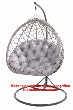 Sitzkissen 130/100 Cm |Kissen Für Hängesessel Grau |Schaukelkissen | Kissen Für Hängekorb|Setgarden