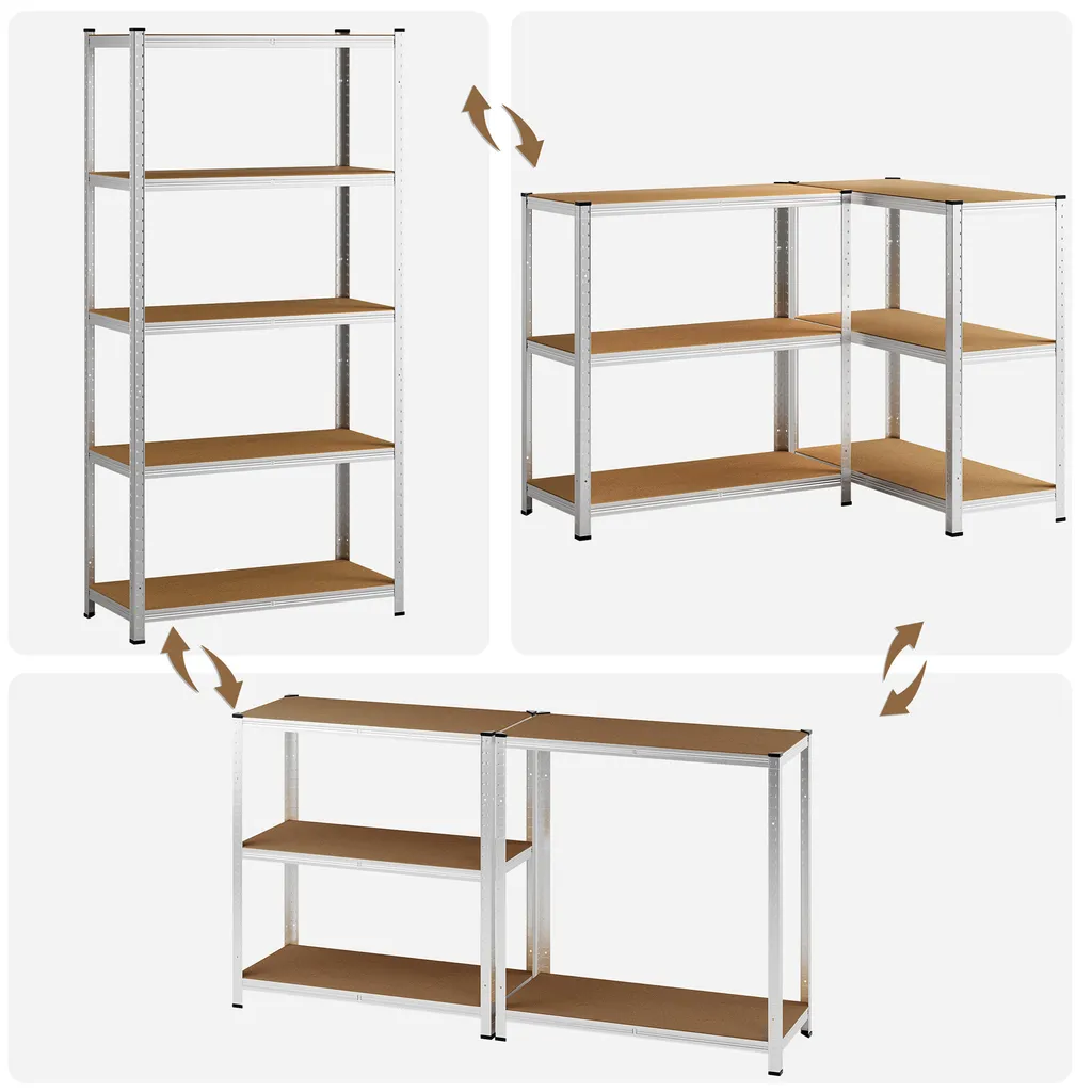 Monzana Schwerlastregal Kellerregal Steckregal Werkstattregal Lagerregal Regal, Model:2x 5 Böden - 180x90x40cm 4 Monzana Schwerlastregal Kellerregal Steckregal Werkstattregal Lagerregal Regal, Model:2x 5 Böden - 180x90x40cm – Bild 4