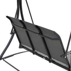 Outsunny 3-Sitzer Hollywoodschaukel, Gartenschaukel Mit Sonnendach, Schaukelbank Mit Ablage, Aluminium, Grau, 196 X 128 X 172 Cm 11 Outsunny 3-Sitzer Hollywoodschaukel, Gartenschaukel Mit Sonnendach, Schaukelbank Mit Ablage, Aluminium, Grau, 196 X 128 X 172 Cm -Garten- & Gewächshäuser Geschäft a4ea74087ac74092ae1d3a26010ef557