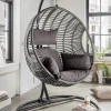 Destiny COCO DELUXE II Grau Meliert Hängesessel Polyrattan Hängekorb Hängestuhl