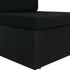 VidaXL Modulares 2-Sitzer-Sofa Poly Rattan Schwarz -Garten- & Gewächshäuser Geschäft a5196c3d4a24f442e6e726fa613021aa