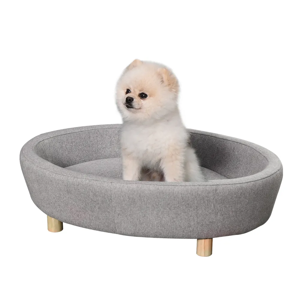 PawHut Hundesofa Haustiersofa Oval Morderne Gebürstetes Stoff Für Kleine Hunde Und Katzen 81 X 61 X 24 Cm Grau 1 PawHut Hundesofa Haustiersofa Oval Morderne Gebürstetes Stoff Für Kleine Hunde Und Katzen 81 X 61 X 24 Cm Grau