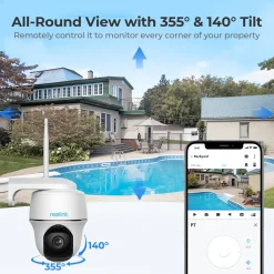 Reolink 4MP 355°/140° PTZ Überwachungskamera Aussen Akku Mit 2,4&5GHz WLAN, Smarte PIR Erkennung, 2-Wege-Audio, Arbeitet Mit Alexa/Google Assistant, Argus PT 4MP, Weiß -Garten- & Gewächshäuser Geschäft a55deec443aaec796b255608a32a2067 2