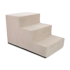 Amazinggirl Hundetreppe Für Kleine Hunde 30 Cm Hoch - Katzentreppe Velvet Hunderampe Sofa Haustiertreppe 3 Stufen Treppe Beige