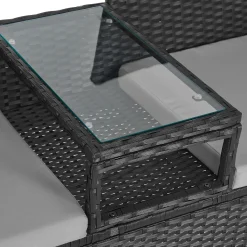 SVITA CHICAGO Rattan-Bank Garten-Bank Lounge Sitzecke Schwarz -Garten- & Gewächshäuser Geschäft a56e96a15e55a11d91bfb05082efb9dc