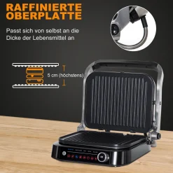 HOMCOM Kontaktgrill 95° Aufklappbar Optigrill Intelligente Zeitkontrolle Multi-Funktionen 2100 W Tischgrill 8 Modi 220-240V/50Hz Alu+Stahl Silber+Schwarz 38 X 33 X 20 Cm 12 HOMCOM Kontaktgrill 95° Aufklappbar Optigrill Intelligente Zeitkontrolle Multi-Funktionen 2100 W Tischgrill 8 Modi 220-240V/50Hz Alu+Stahl Silber+Schwarz 38 X 33 X 20 Cm -Garten- & Gewächshäuser Geschäft a56f9f6176c14bc6904a3bc78f4c1146
