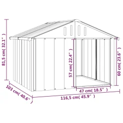 VidaXL Hundehütte Anthrazit 116,5x103x81,5 Cm Verzinkter Stahl -Garten- & Gewächshäuser Geschäft a59af70d9c4720804bc4b5acf2806753