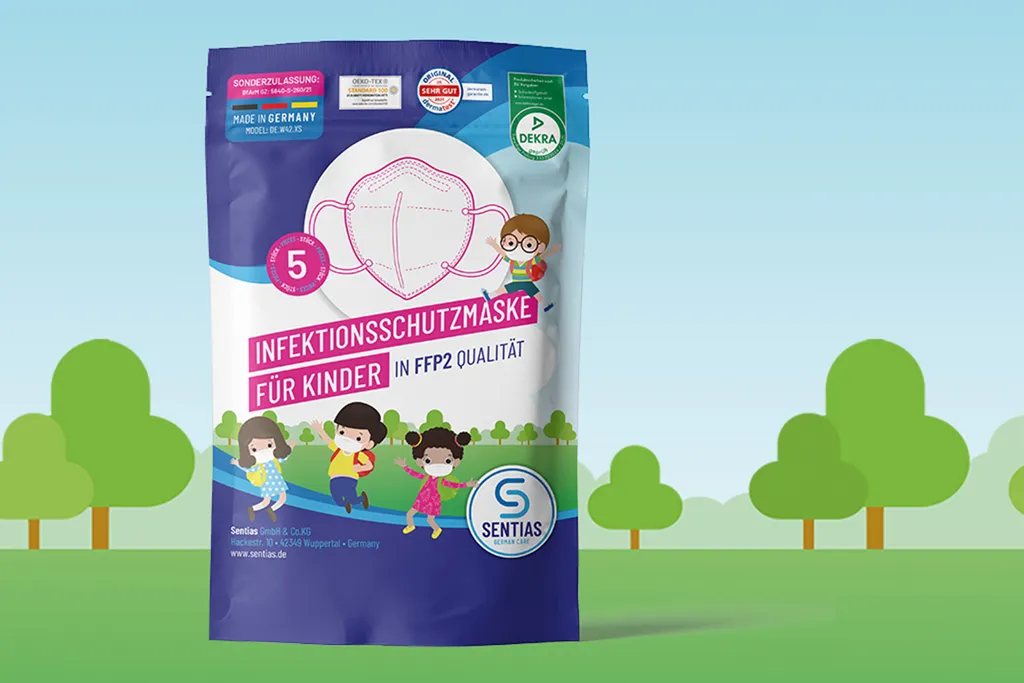 Sentias Kindermaske FFP2 Qualität Maske Für Kinder BfArM Zulassung 5 Stück 3 Sentias Kindermaske FFP2 Qualität Maske Für Kinder BfArM Zulassung 5 Stück – Bild 3