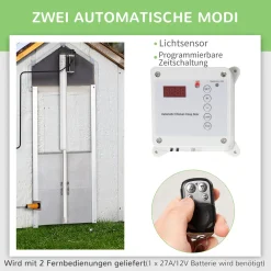 Pawhut Automatische Hühnertür Hühnerklappe 30 X 30 Cm Türöffner Mit Lichtsensor Infrarot-Induktion Zeitschaltung Fernbedienung Wasserdichte Sichere Hühnerstall-Tür Für Hühnerhaltung Aluminum -Garten- & Gewächshäuser Geschäft a5d7dbe7b610f79f6c61355d733caf86