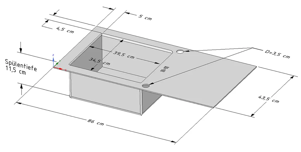 Keton Edelstahl Einbauspüle 86 X 43,5 Cm Inkl. Automatische Excenter Ablaufgarnitur 4 Keton Edelstahl Einbauspüle 86 X 43,5 Cm Inkl. Automatische Excenter Ablaufgarnitur – Bild 4