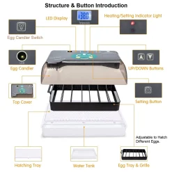 Topchances Brutmaschine Vollautomatisch, Brutgerät Brutkasten Motorbrüter Brutapparate Inkubatoren Für Geflügeleier Mit LED Temperaturanzeige,Temperatur Und Feuchtigkeitsregulierung -Garten- & Gewächshäuser Geschäft a5f90d45f60da8ea5826b866e4503691