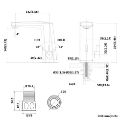 Lonheo Infrarot Sensor Wasserhahn Waschtischarmatur Automatik Waschbecken Einhebelmischer Mischbatterie -Garten- & Gewächshäuser Geschäft a652bd6f56a4ff62d3767c673aed3435 1