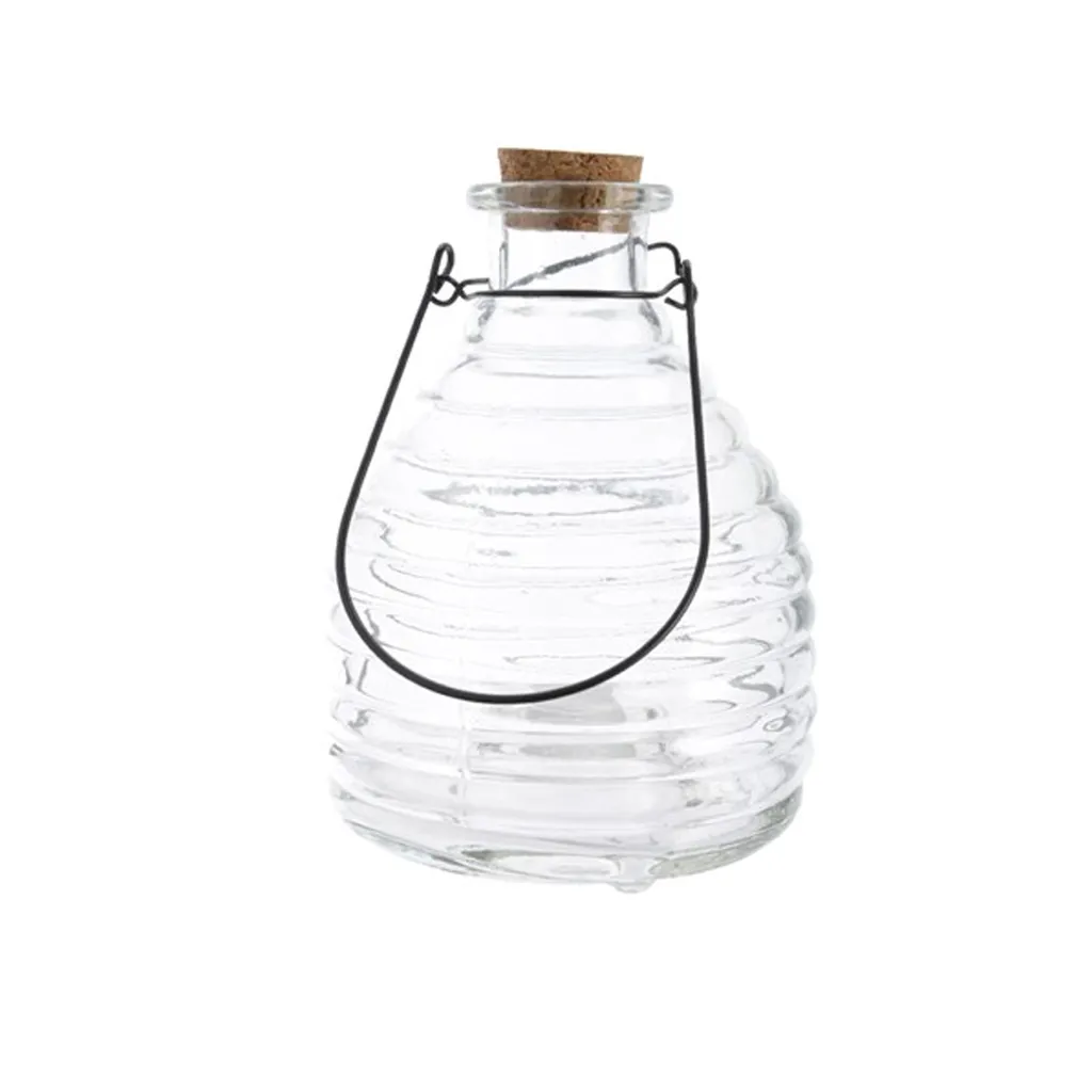 GORANDO Wespenfänger HONIGTOPF - Wespenfalle - Glas - Geriffelt - D: 13cm - H: 17cm - Outdoor 2 GORANDO Wespenfänger HONIGTOPF - Wespenfalle - Glas - Geriffelt - D: 13cm - H: 17cm - Outdoor – Bild 2