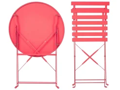 Beliani Balkonset Rot Stahl Terrasse Garten Outdoor Minimalistisch -Garten- & Gewächshäuser Geschäft a69881070839b1bcb03604db45b26e85