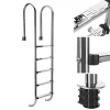 Mucola Pool Leiter 5stufig Edelstahl Schwimmbecken Treppe Hochbeckenleiter Einbauleiter