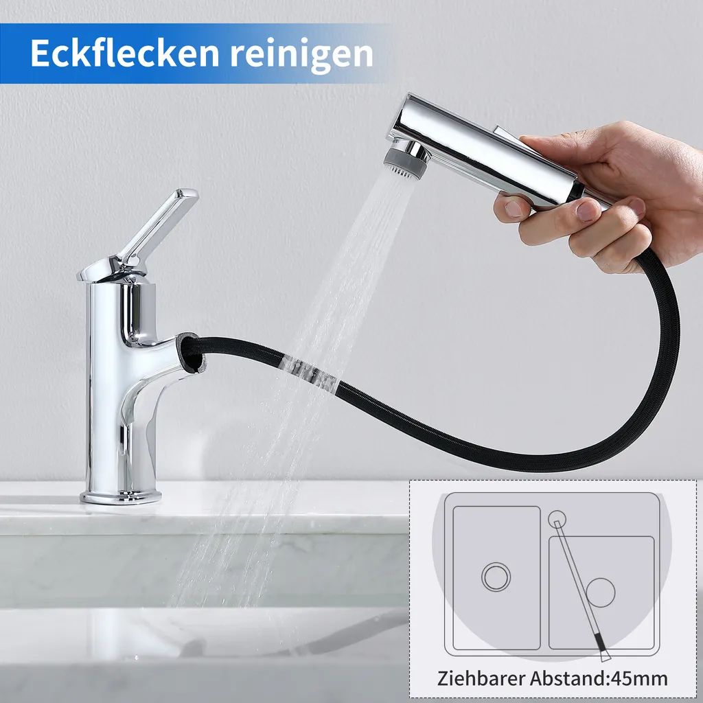 Aihom Homelody Wasserhahn Küche Küchenarmatur Mit Ausziehbarer Brause Spültischarmatur Küche Mit 2 Strahlarten, Badarmatur Mischbatterie Küche, Armatur Für Küche/Bad, Chrom 3 Aihom Homelody Wasserhahn Küche Küchenarmatur Mit Ausziehbarer Brause Spültischarmatur Küche Mit 2 Strahlarten, Badarmatur Mischbatterie Küche, Armatur Für Küche/Bad, Chrom – Bild 3