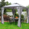Leco Moderner Garten-Pavillon "Madita" Inkl. Seitenteile Anthrazit 290 X 290 Cm (L X B)