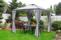 Leco Moderner Garten-Pavillon "Madita" Inkl. Seitenteile Anthrazit 290 X 290 Cm (L X B)
