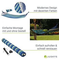 Juskys Hängematte Caracas 230 X 150 Cm In Grün-Blau – Doppelhängematte Aus Baumwolle Für 2 Personen Mit Kissen – Outdoor-Hängematte Bis 300 Kg 20 Juskys Hängematte Caracas 230 X 150 Cm In Grün-Blau – Doppelhängematte Aus Baumwolle Für 2 Personen Mit Kissen – Outdoor-Hängematte Bis 300 Kg -Garten- & Gewächshäuser Geschäft a71c108b0ab565fa3ece54540dd325c0