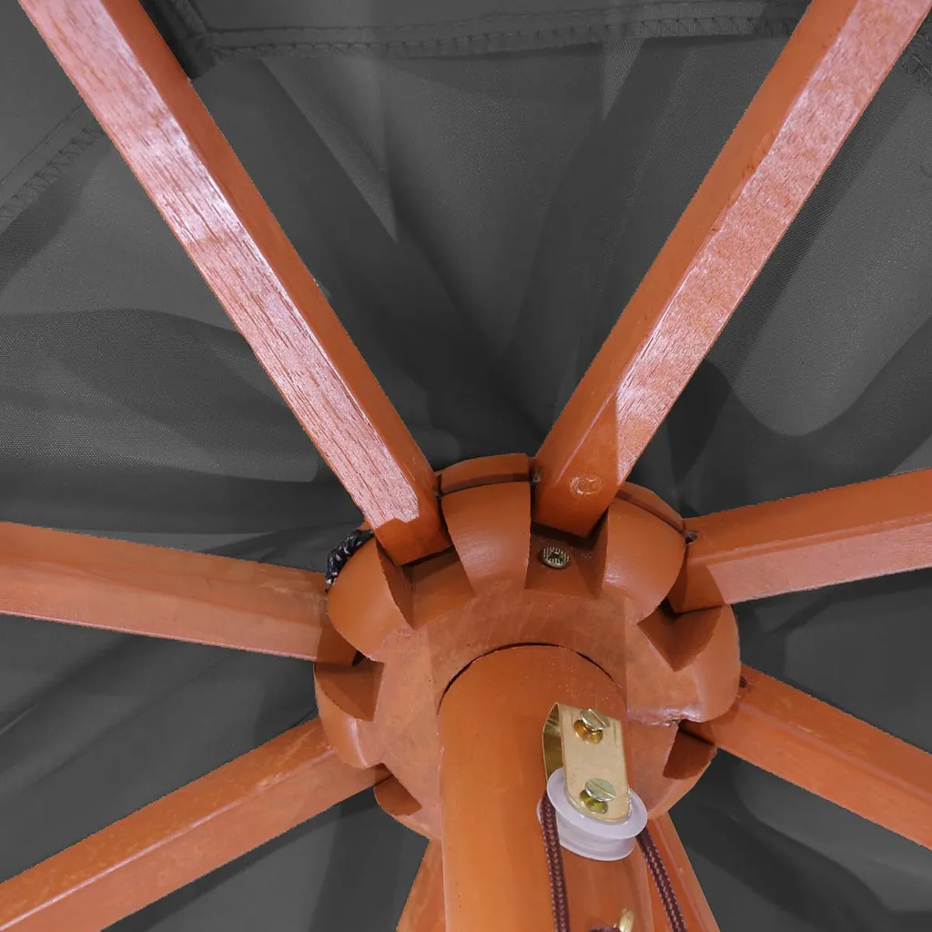 Mendler Sonnenschirm Florida, Gartenschirm Marktschirm, Ø 3,5m Polyester/Holz 7kg Anthrazit 4 Mendler Sonnenschirm Florida, Gartenschirm Marktschirm, Ø 3,5m Polyester/Holz 7kg Anthrazit – Bild 4