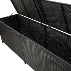 VidaXL Gartenbox Poly Rattan 200x50x60 Cm Schwarz -Garten- & Gewächshäuser Geschäft a746dd9b7882ae9860bb4018df70bc74