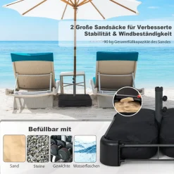 COSTWAY Sonnenschirmständer Mit Sandsäcken (90 Kg Füllkapazität), 2 Feststellknöpfen, Sonnenschirm Ständer Befüllbar, Schirmständer Marktschirmständer Für Terrasse, Garten 11 COSTWAY Sonnenschirmständer Mit Sandsäcken (90 Kg Füllkapazität), 2 Feststellknöpfen, Sonnenschirm Ständer Befüllbar, Schirmständer Marktschirmständer Für Terrasse, Garten -Garten- & Gewächshäuser Geschäft a76791c43de50af92b27168566f56aeb