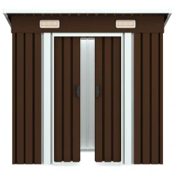 VidaXL Geräteschuppen Braun 194x121x181 Cm Stahl -Garten- & Gewächshäuser Geschäft a77fd71d0dd2146da7d86130473c2ca4