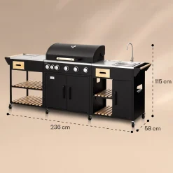 Klarstein Gasgrill Für Camping Balkon Garten, Grill Mit 6 Brenner, 20400W Edelstahl-Gasgrill, Outdoor Gasgrill Mit Seitenbrenner, Gas Grill Kombigrill Für Propan/Butan, Gasgrills Mit Grillabdeckung -Garten- & Gewächshäuser Geschäft a79c5427e8646b8b96604c13616ee548