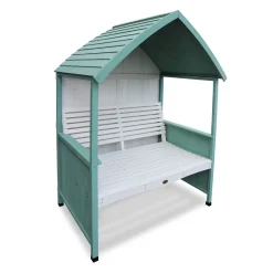 HABAU Laubenbank "Romantik" In Mintgrün Und Weiß, 120 X 76 X 170 Cm