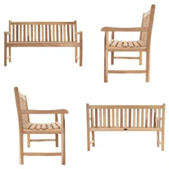 VCM 3-Sitzer Gartenbank Parkbank Hochwertig Massiv Teak Holz Natur 150 Cm -Garten- & Gewächshäuser Geschäft a800fe25c16d6185e845db45828b7a6b