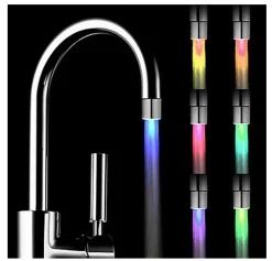 Jefety LED Lichtschein Wasserhahn Mit 7 Farbwechsel,WasserkraftKeine Batterie Erforderlich