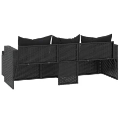 VidaXL Garten-Lounge-Set Schwarz Poly Rattan -Garten- & Gewächshäuser Geschäft a83b29d543eec343c58e039b083439dd