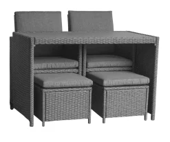 LC Garden »Verandio« Balkonset XL Steingrau 5tlg. Gartenset Terrassenset