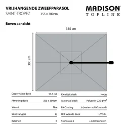 Madison Sonnenschirm St-Tropez 355 X 300 Cm Grau -Garten- & Gewächshäuser Geschäft a8b2dba94def2559e913f0bf47130749
