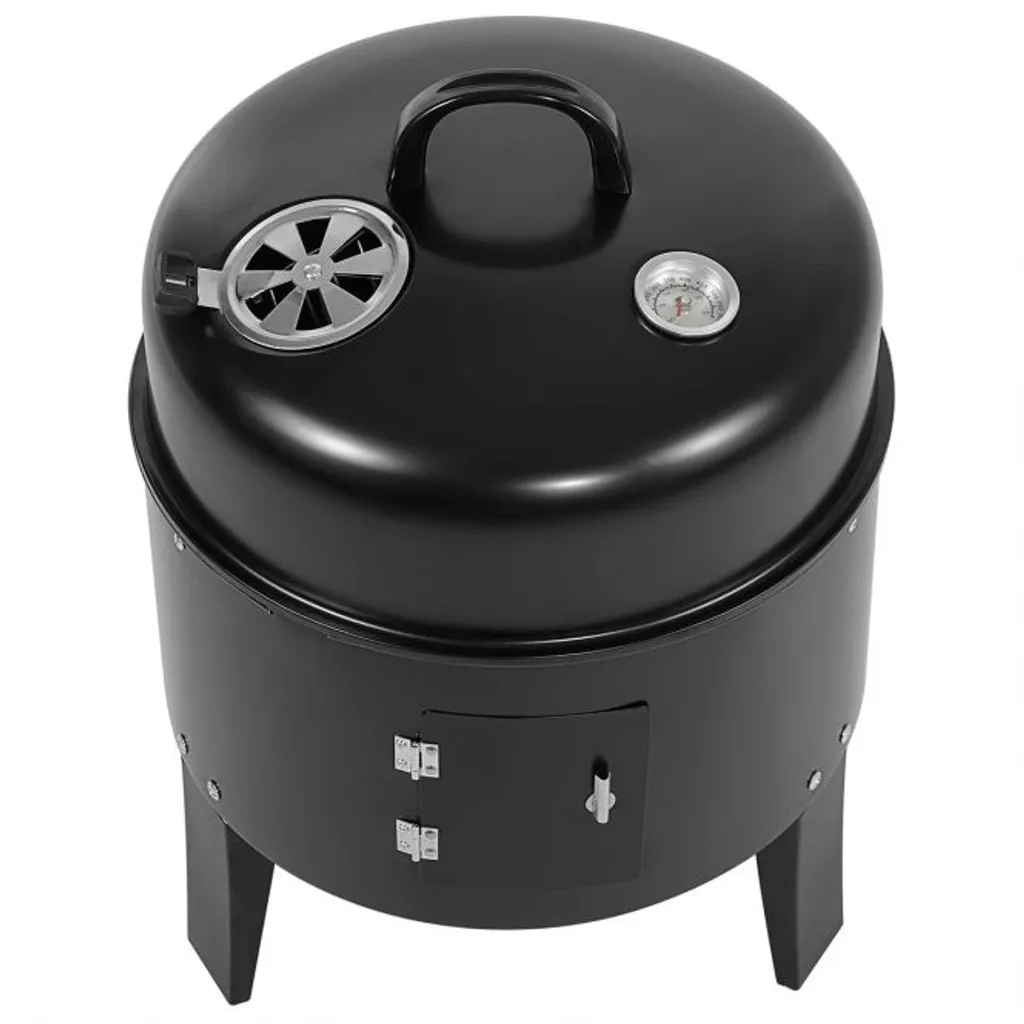 Deuba 3in1 Smoker Inkl. Thermometer Leichter Transport Räucherofen Holzkohlegrill BBQ Rundgrill Räuchertonne 11 Deuba 3in1 Smoker Inkl. Thermometer Leichter Transport Räucherofen Holzkohlegrill BBQ Rundgrill Räuchertonne – Bild 11