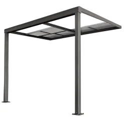 Juskys Terrassenüberdachung 7x3 M Mit Schiebedach - Terrassendach Aus Aluminium Mit Doppelstegplatten - Wetterfeste Überdachung Mit UV-Schutz - Grau -Garten- & Gewächshäuser Geschäft a8e7bb00e55314d2152a4acc1d1225ef